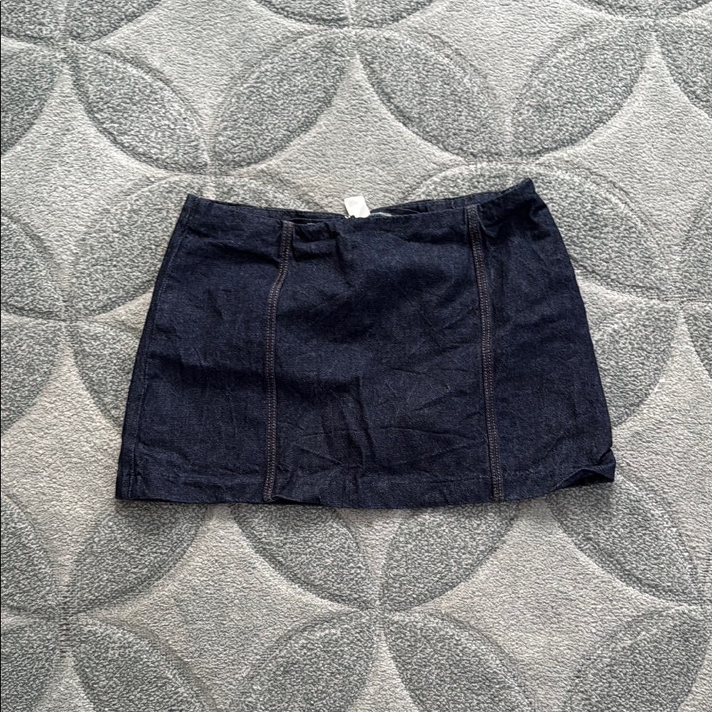 Divided Dark Blue Mini Skirt